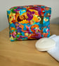 Bright Abstract Print Quilted Fabric Box Shape Washbag - Image 5