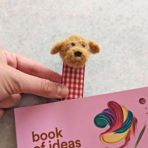Handmade Bookmark - Cute Cockapoo Dog Needle Felt Book Accessory