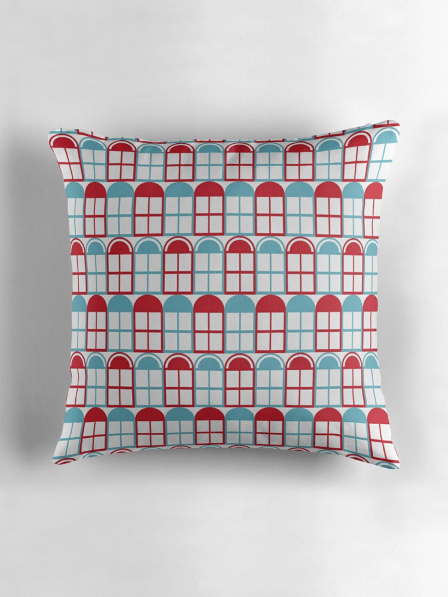 Blue cushion cover, Geometric cushions, Red cushions