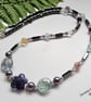 Designer Flourite, Heamotite & Shell Pearl Necklace  - Image 1