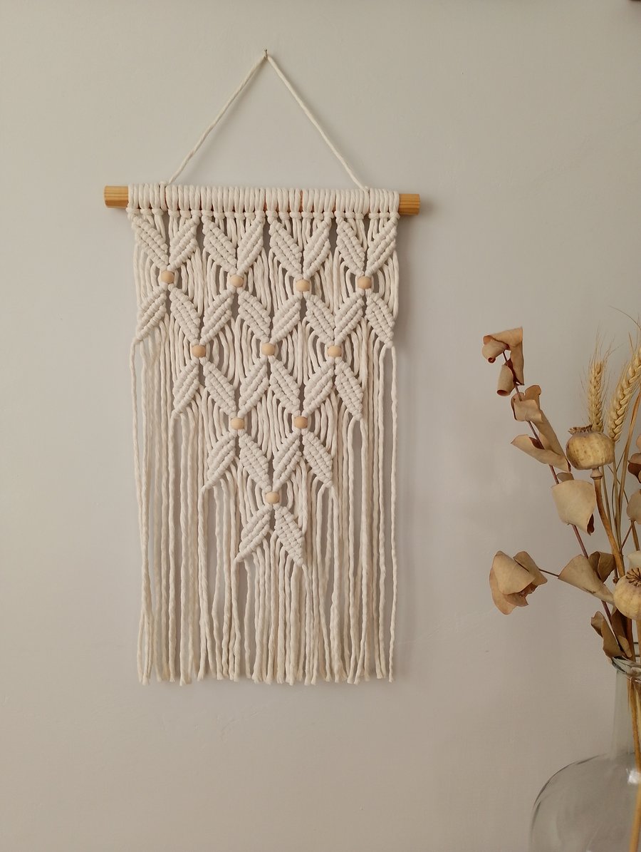 Cream macrame wall hanging