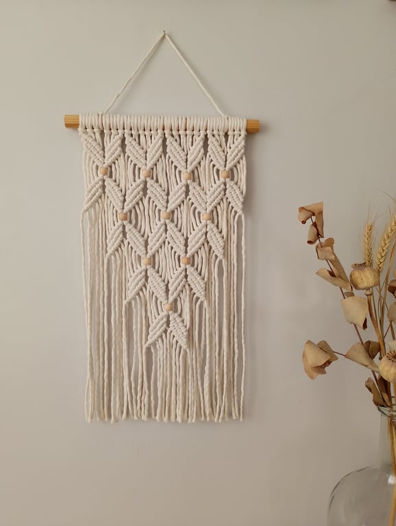 Cream macrame wall hanging