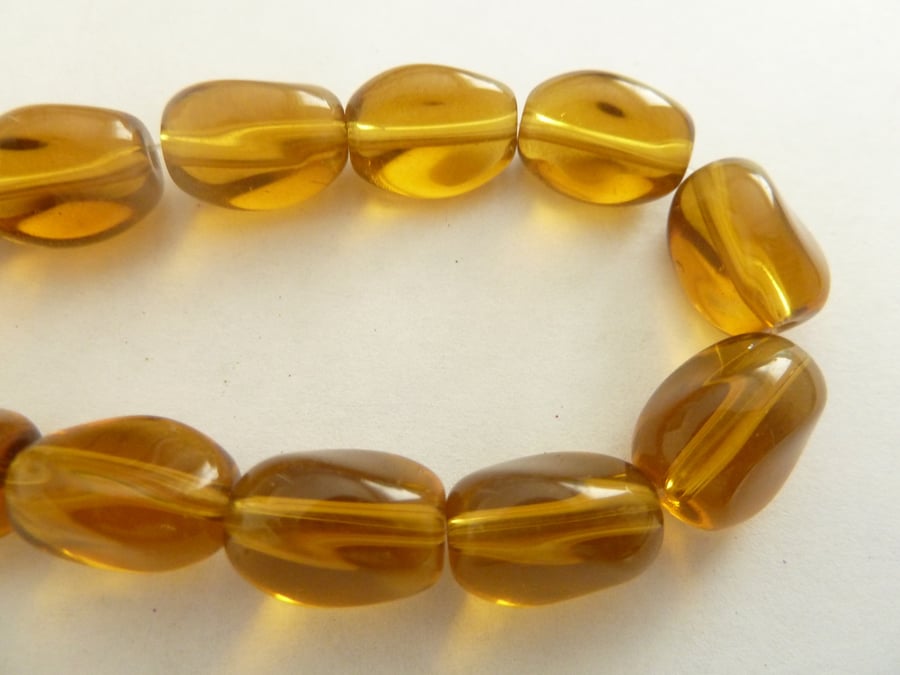 amber twist beads