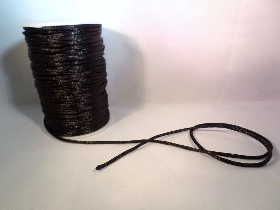 5m Silky Nylon Cord - 2mm Thickness - Black 