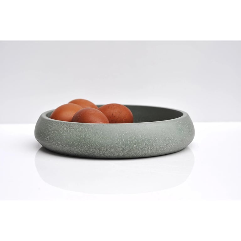 Handmade Concrete Bowl - Modern Minimalist Medium Green Key and Jewelry Dish
