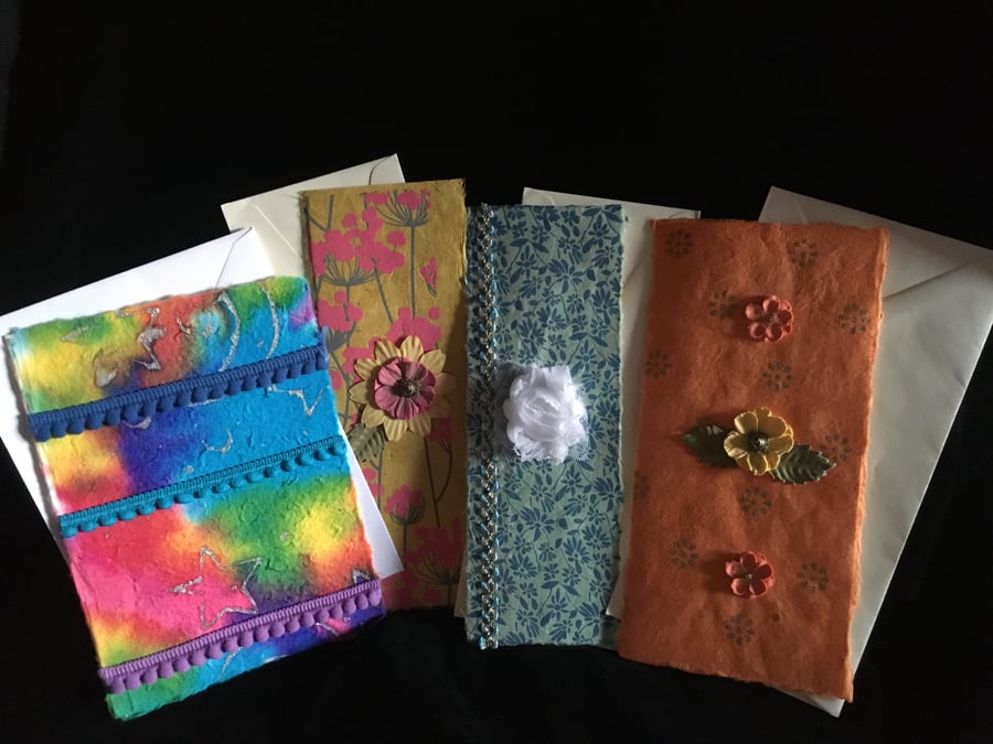 Unique 4 Handmade cards selection 