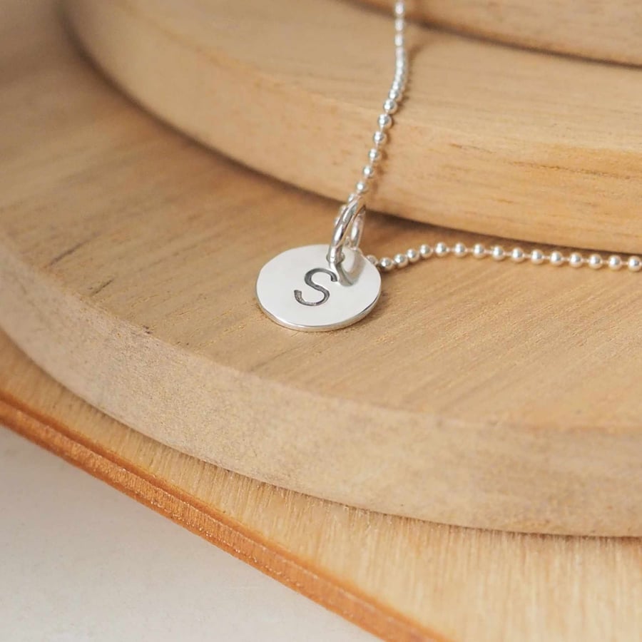 Personalised Jewellery, Letter Stamp Pendant, Sterling Silver Monogram pendant