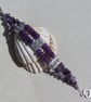 Purple Jade & Amethyst Gemstone Crystal Bracelet "Violet Haze" - Image 4