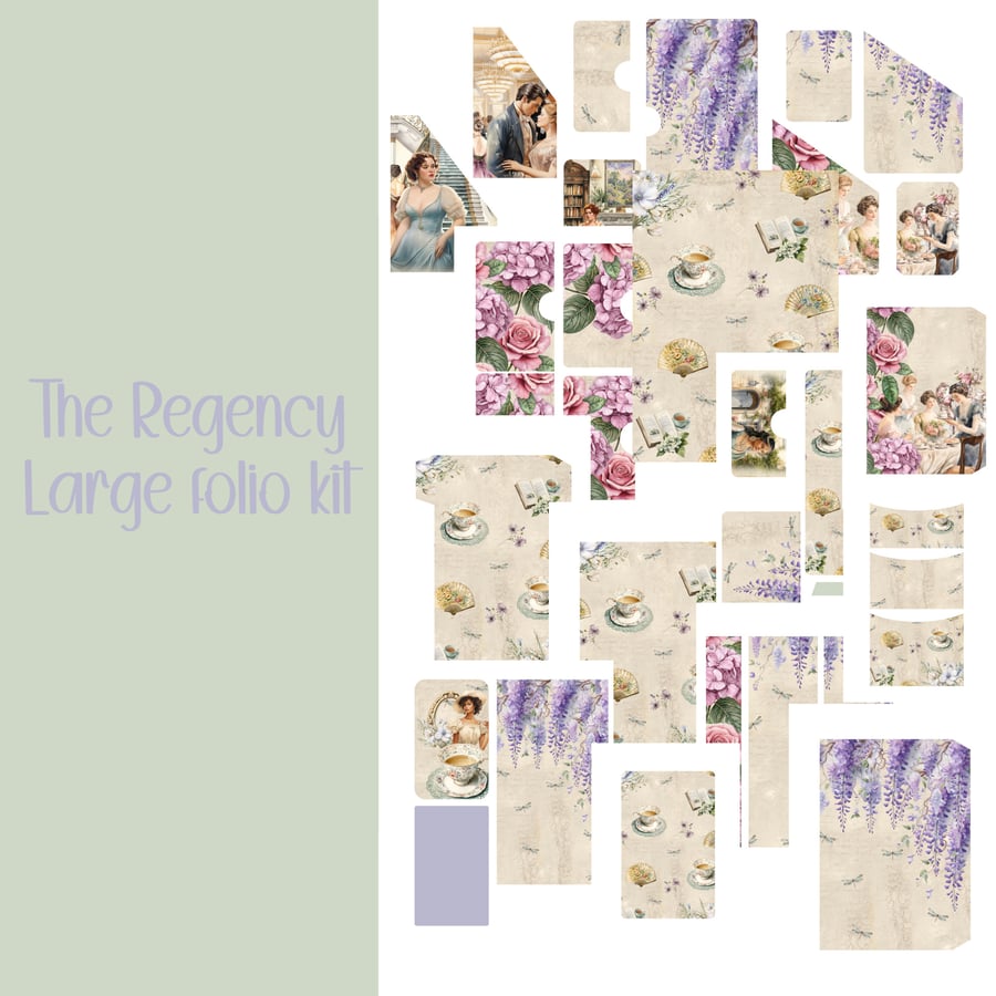 The Regency Large Folio Kit Scrapbooking, Ephemera, Journal, Digital Download