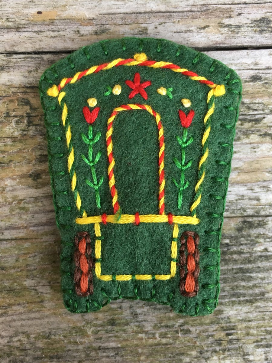 Hand Embroidered Gypsy Caravan (Tulips) 