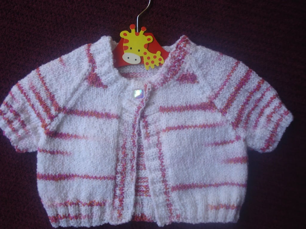  Orange, Red And White Striped Bolero, Cardigan