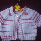 Orange, Red And White Striped Bolero, Cardigan