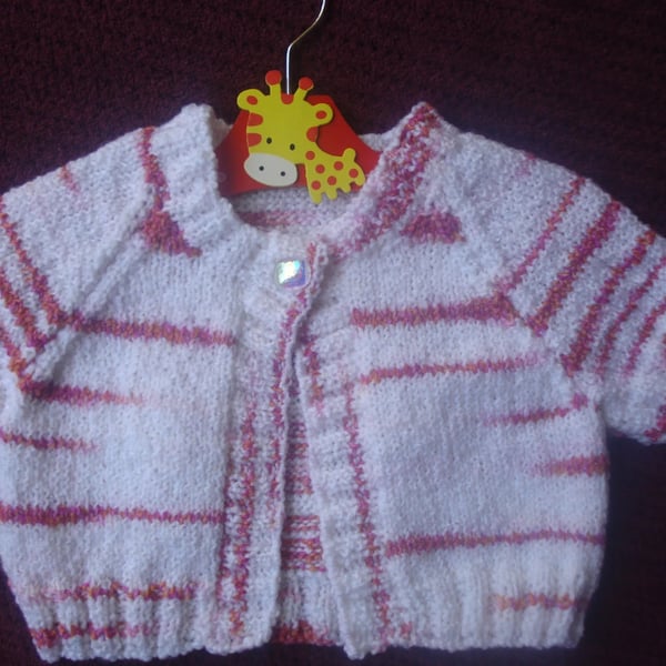  Orange, Red And White Striped Bolero, Cardigan