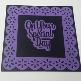 On Your Special Day Greeting Card - Black and Purple