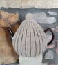 Large Tea Cosy, Brown Betty Compatible, Hand Knitted, Oatmeal