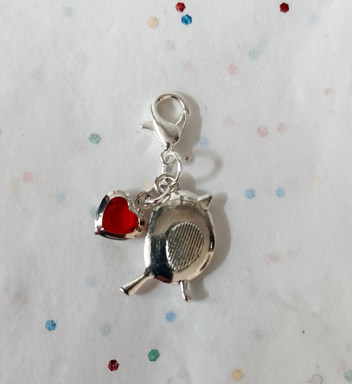 Handmade Robin Zipper Charm