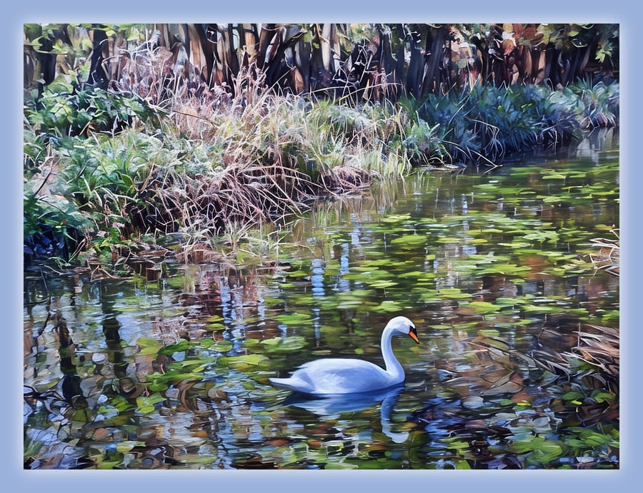 Gooderstone Water Gardens Norfolk Greeting Card A5