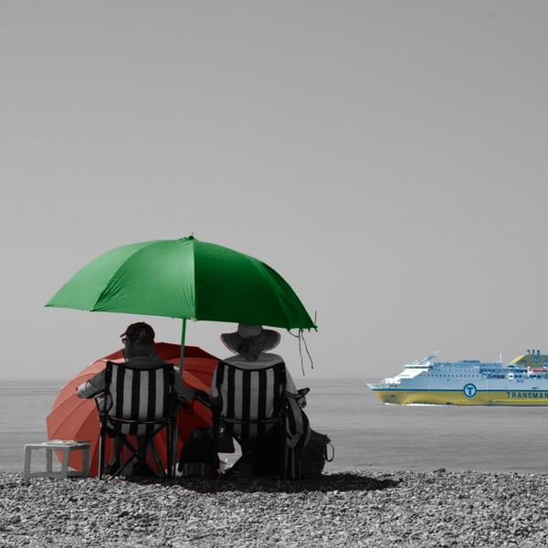 Beneath the Green Umbrella A4 Photograph