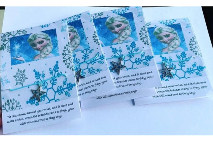 Party bag wish bracelet x6 frozen wish bracelet bundle of 6 wish bracelets