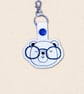 Kawaii Bear Keyring - Embroidered Animal Bag Charm with Glasses