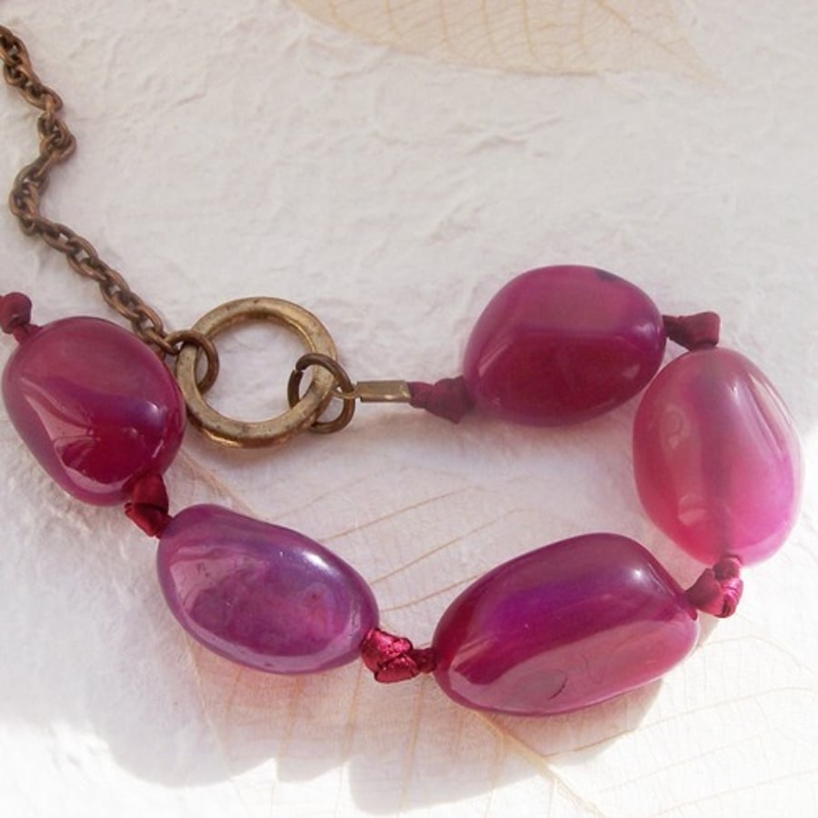ONE DAY SALE!! Pink Agate Necklace REDUCED from £15 
