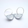 Cow parsley hoop earrings in grey