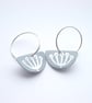 Cow parsley hoop earrings in grey