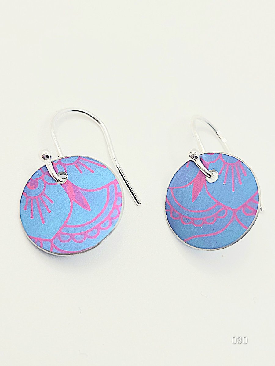 030 - Handmade Aluminium and Silver Reversible Earrings