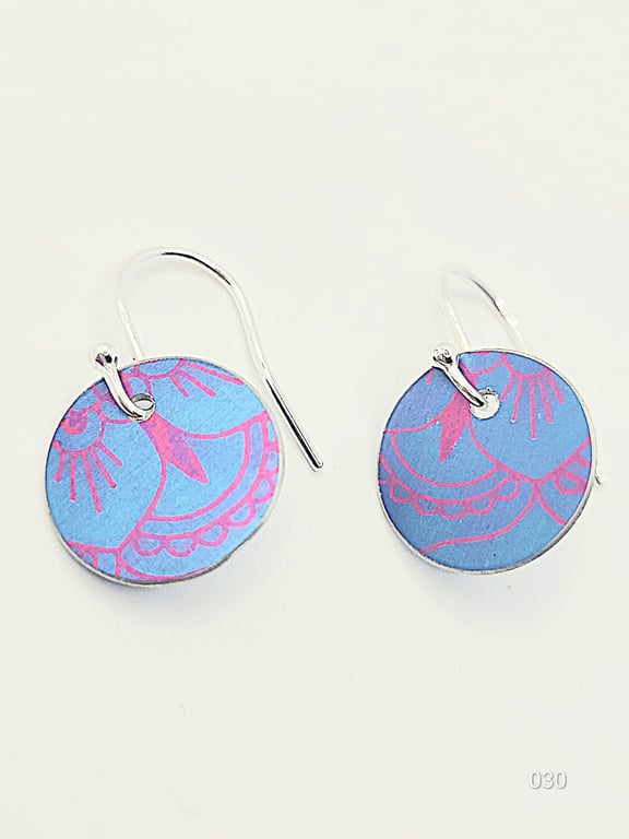 030 - Handmade Aluminium and Silver Reversible Earrings