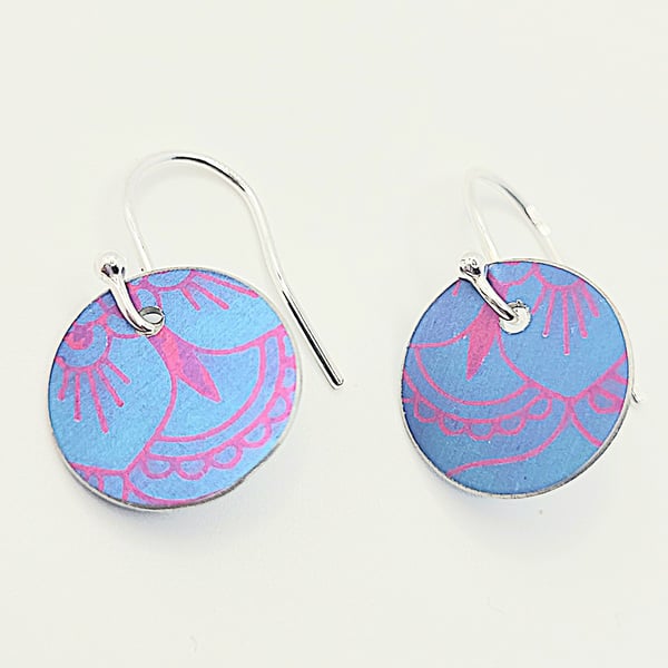 030 - Handmade Aluminium and Silver Reversible Earrings