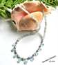 Designer Beryl, Freshwater Rice Pearls and Aquamarine Sterling Silver Necklace  - Image 7