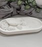 White Autumn Leaf & Pinecone Trinket Tray