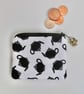 Coin purse teapot fabric perfectly imperfect black and white