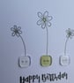 Daisies Birthday Card - Spring Green - Image 3