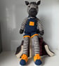 Hugo, hand knitted soft Zebra