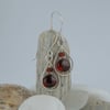 Sterling silver and garnet drop earrings