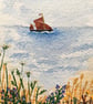 Hand painted beach scene - Image 1