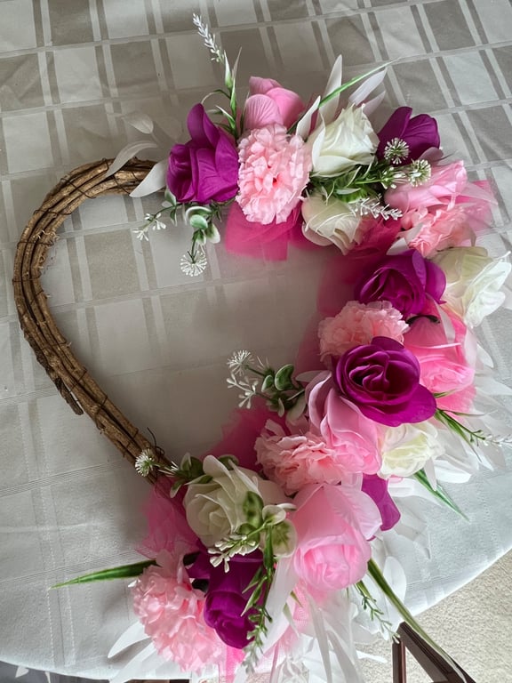 Heart grapevine door wreath