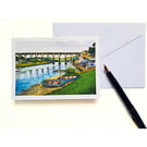 Blank Greetings Card Calstock Viaduct Cornwall From Original Painting size A6