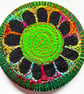58mm Fabric Pocket Mirror with Free Machine Embroidery