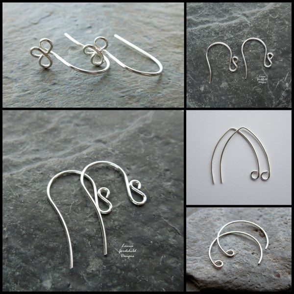 Sterling silver ear wires, mixed pack, made to order, make your own