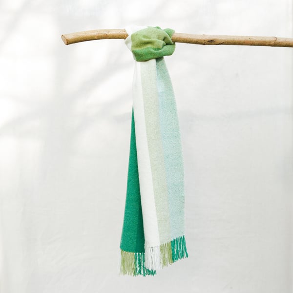 Seconds Sunday - Hand Woven Lambswool Scarf - Leek