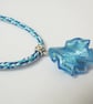 Handmade Necklace, Kumihimo Braid and Blue Murano Glass Bead - Image 4