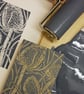 Charcoal grey Teasel - Hand cut Linocut Print - Image 4
