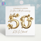 Handmade Personalised 50th Golden Wedding Anniversary Card