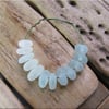 12 Natural sea glass beads, middle drilled, chunkies, supplies (23)