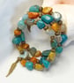 Chunky Agate & Bronze Bracelet