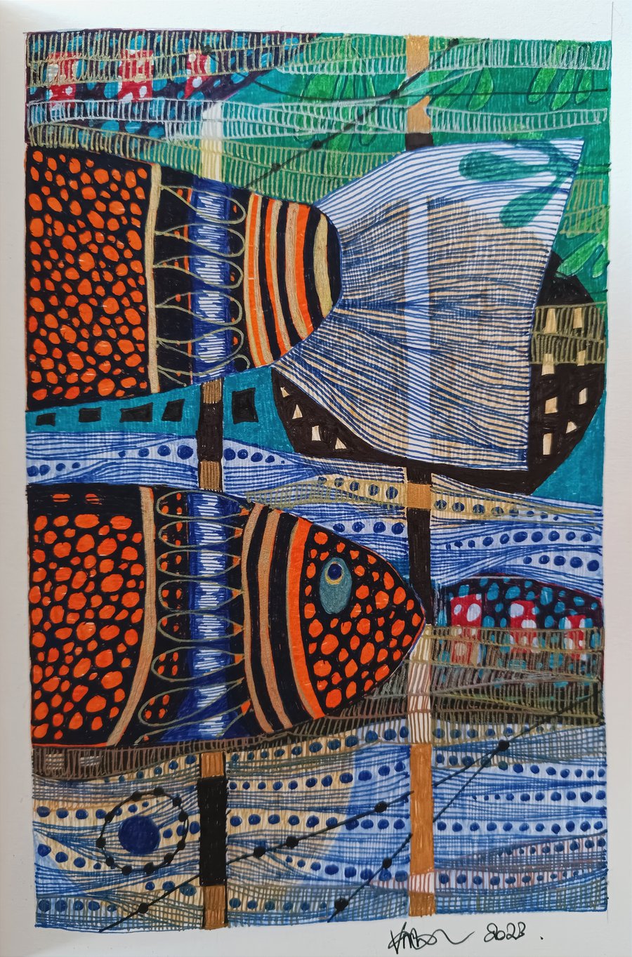 Water dance  Fine Art print of limited edition, fish abstract art