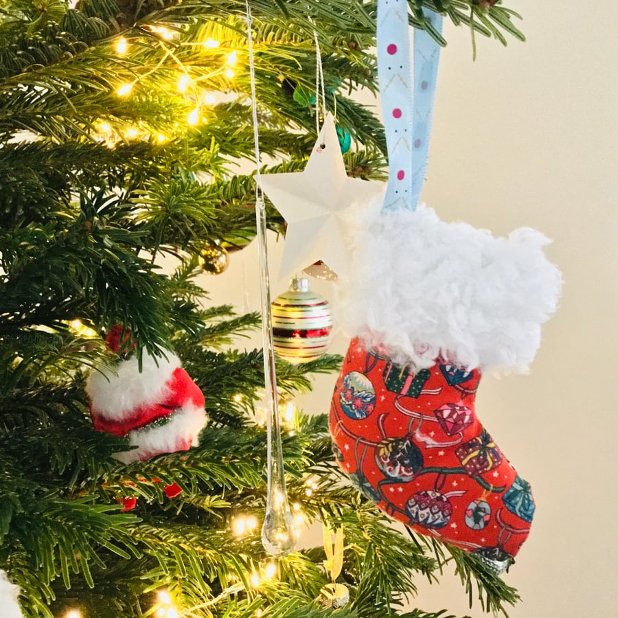 Liberty Christmas Stocking Tree Decoration