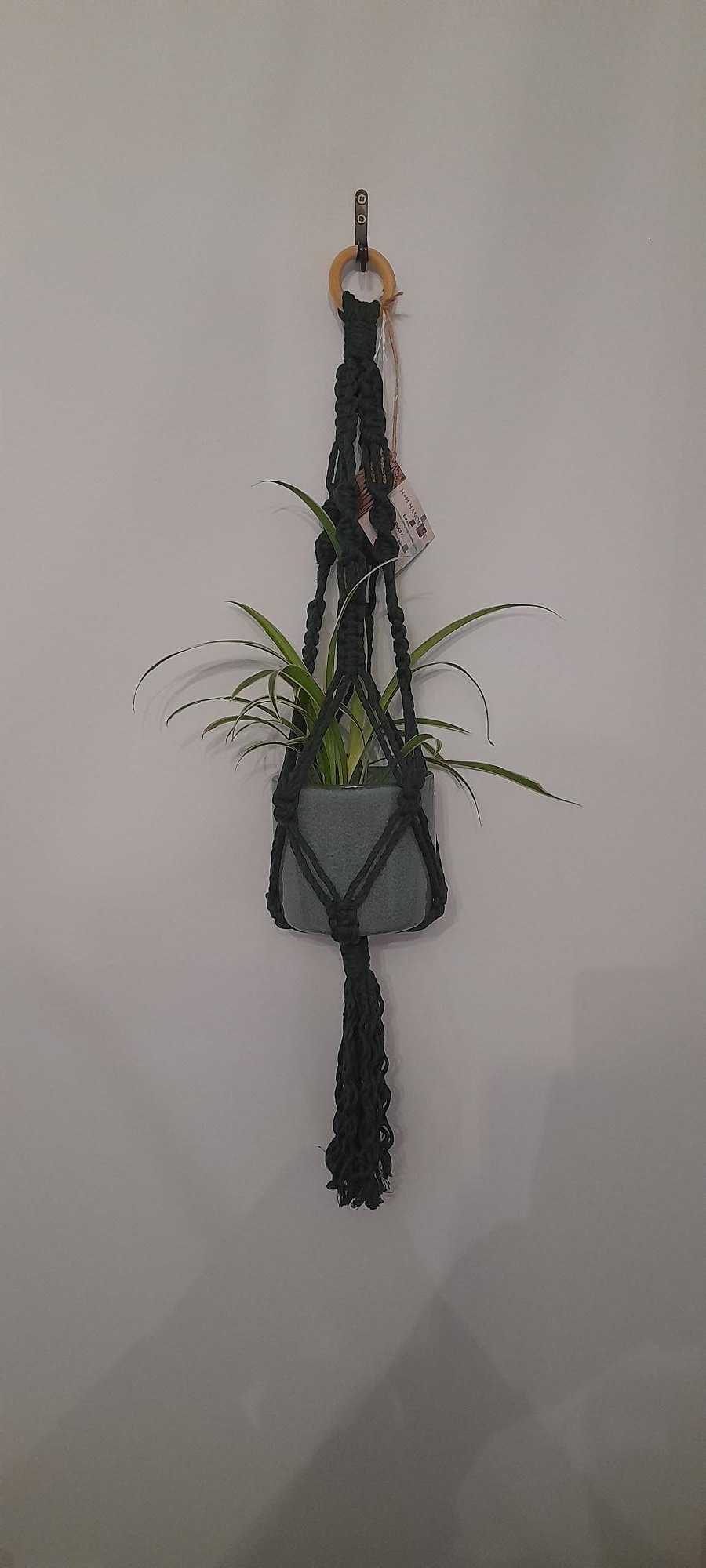 Handmade Macrame Hanging Basket - Green